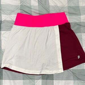 Prince Women’s Tennis Color block Skort XS Beet Red/Hot pink/White NWT